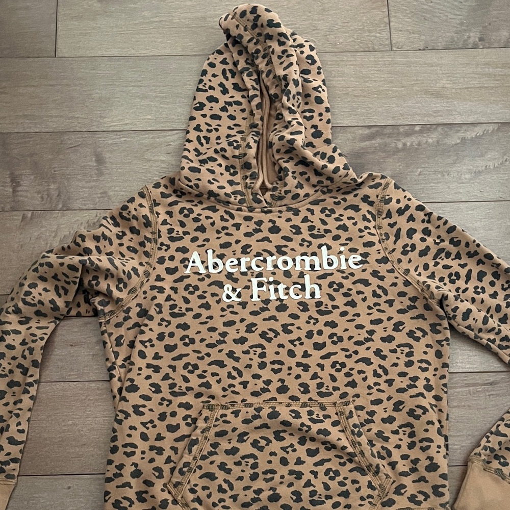 Abercrombie & Fitch Tan Animal Print Hoodie